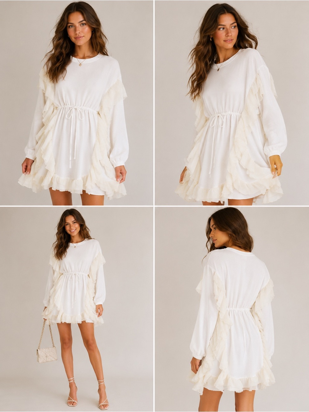 See by Chloe White Dress with Ruffle Details